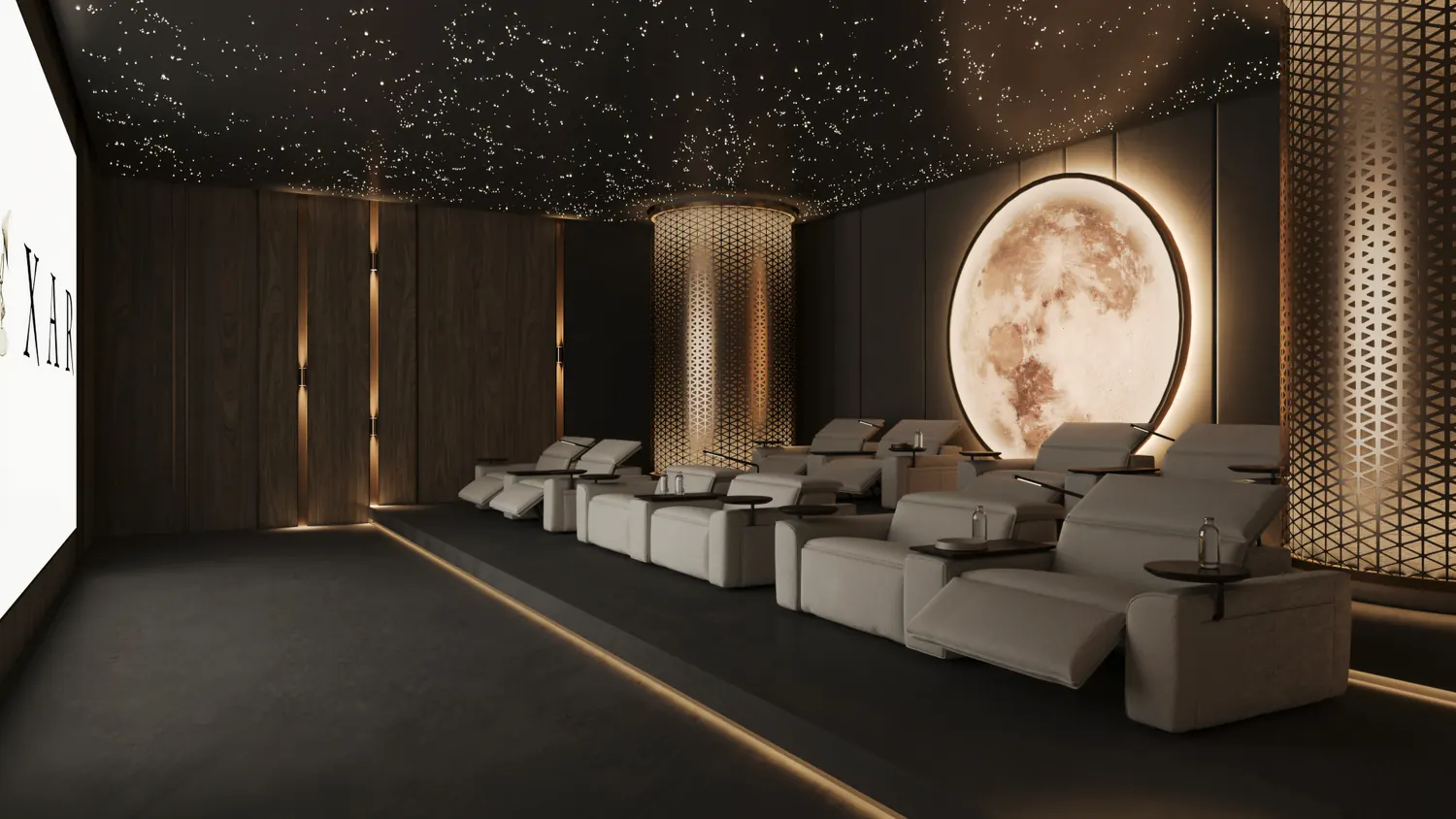 Cinema room in Maison Amis, developer render